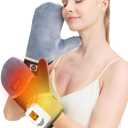 Cordless Heated Gloves for Arthritis Hands, 2PCS Rechargeable Hand Warmers Mittens for Carpal Tunnel, 3-Level Vibration, 104-140 Adjustable Temp, 30/45/60Mins Timer, Type-C Cable & Storage Bag