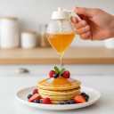 Honey Dispenser, No Drip Glass Maple Syrup Dispenser with Stand, Reusable Honey Jars, Easy Pour Honey Pot & Maple Syrup Container for Coffee, Pancake, Waffle, Tea(Not for Thick or Crystallized Honey)