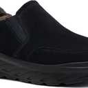 OrthoComfoot Men's Orthopedic Wide Winter Slippers with Arch Support: Comfortable Diabetic Loafers for Plantar Fasciitis, Casual Warm Orthotic Walking Shoes for Foot and Heel (Black)