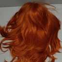 XIUFAXIRUSI XIUFAXIRUSI Ginger Orange Long Layered Wigs for Women Middle Part Auburn Wavy Wigs High Density Synthetic Wigs for Costume Party Use