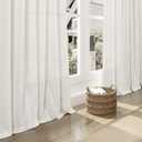 Cream Natural Linen Curtains 90 Inch Length 2 Panels Set for Living Room Rod Pocket Back Tab Pleated Window Curtain Drapes Neutral Rustic Farmhouse Decor Ivory Dining Room Curtain 90 inches Long