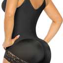 YIANNA Fajas Colombianas Moldeadoras Postpartum Tummy Control Shapewear for Women Body Shaper Girdles Compression Garment (Black) XL
