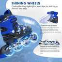 Kuxuan Boys Adjustable Inline Skates with Light up Wheels, Fun Illuminating Skates for Kids Girls Youth, Large