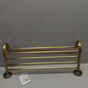 Antique Brass Towel Rack Wall Mount, 24 inch Bath Towel Bar with Shelf, Vintage Gold Decorative Bathroom Accessories, Brass Petal-Relief Series