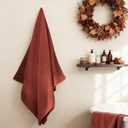 COZYART Burnt Orange Bath Towel Set 6 Piece, Luxury 100% Turkish Cotton 650GSM Hotel Quality, Soft, Absorbent, Towel Sets for Bathroom with 2 Bath Towels 2 Hand Towels 2 Washcloths
