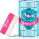 Craftopia transfer paper tape roll 6 inch x 50 feet clear with blue alignment grid, 10 bonus ft perfect for cricut cameo self adhesive vinyl for signs stickers decals walls doors windows