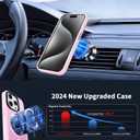 7 x CACOE Magnetic Case for iPhone 15 Pro Max 6.7 inch-Compatible with MagSafe & Magnetic Car Phone Mount,Not Yellowing Anti-Scratch (Pink)