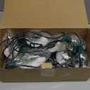 Brightever 2-Pack Jumbo C70 Christmas Pathway Lights Outdoor, 16FT 10 LED Hanging Waterproof Plug-in Christmas Decorations with Stakes, Built-in Miniature Xmas Tree Snow Scene with Multicolored Lights