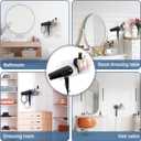 6 x HOMEE Hair Dryer Holder Wall Mounted, Acrylic Blow Dryer Holder for Bathroom, Clear Hair Tool Holder with Storage Organizer, Blow Dryer Holder Storage for Bathroom