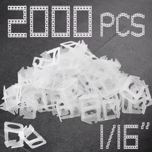 1/16" Tile Leveling System Spacers 2000 PCS Tile Leveling Clips Kit Prevent Tile lippage Leveler Spacers for DIY Professional Ceramic Tile and Stone Installation (1/16 IN, 2000)