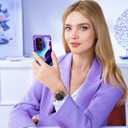 Hocase for Galaxy S24 Ultra Case, Shockproof Heavy Duty Hard Plastic+Soft Silicone Rubber Bumper Hybrid Dual-Layer Protective Case for Samsung Galaxy S24 Ultra 6.8" 2024 - Blue Purple Marble