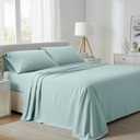 Carressa Linen California King Egyptian Cotton Sheets - 800 Series Tulips Collection Egyptian Cotton Cal King Sheets (4 PC, Sea Foam), 16" Deep Pocket Sateen Weave Luxury Hotel Bed Sheet