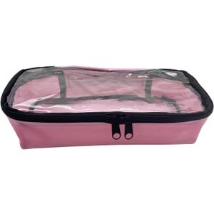 sold out Clear Cosmetic Bag with Waterproof Clear Top, Large Toiletry Organizer for Travel and Home, 12.4 x 5.12 inches Pink Makeup Bag