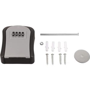 Key Lock Box Wall Mounted 4 Digit Combination Lockbox 5 Keys Portable Box for Security (Grey)