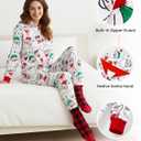 PATPAT Family Christmas Pajamas White Santa Print Family Matching Pjs Christmas Pajamas For Women XXL (White, XXL)
