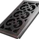 4x8 Inches Heavy Duty Walkable Floor Register Easy Adjust Air Supply Lever Floor Vents - Charlotte Design - Vent Cover for Home Floor - Oil Rubbed Bronze