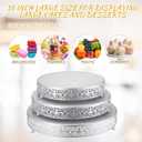 Wenqik 3 Pcs 16'' 14'' 12'' Metal Silver Cake Stand Round Cake Stands for Dessert Table Cookies Fruit Serving Tray Cupcake Dessert Pastry Riser for Wedding Birthday Party and Events