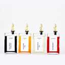 Olive Oil Dispenser Bottle for Kitchen, Soy Sauce Dispenser, Cooking Vinegar Dispenser Set, Glass Oil Cruet with 4 Pourer Spouts, Coffee Syrup Dispenser (Golden Daisy, 4 Pack)