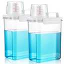 mekueeex 60OZ Liquid Laundry Detergent Dispenser, Laundry Soap Dispenser, Clear Plastic Fabric Softener Holder and Container, Laundry Room Organization and Storage, 2 Pack