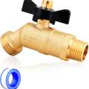 UNWAVER Outdoor Garden Faucet Spigot,Heavy Brass Bibb Full Flow Outside Faucets 1/2" Male NPT inlet Connection with 3/4" Male GHT water hose outlet (Butterfly Handle 1PCS)