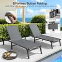 ONBRILL Aluminum Chaise Lounge Chair Outdoor, Foldable & Assembly Free Outdoor Lounge Chair with 5 Position Adjustable Backrest, Patio Pool Lounge Chairs for Outside Poolside Beach Lawn, 1PC, Grey