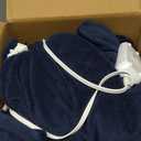 Sunbeam Microplush Queen Electric Heated Blanket with Preheat Feature Two Digital Controller 12-Heat Settings Auto Shut-Off , UL Certified for Safety, Legion Blue, Full 72"x84"