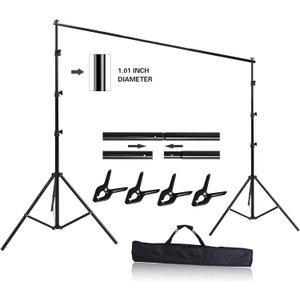 HYJ-INC 10ft x 8.5ft Adjustable Photography Backdrop Support System Photo Video Studio Muslin Background Stand Kit with Carry Bag, 10x8.5 Ft