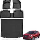 KELCSEECS Floor Mats & Cargo Liner Custom for Ford Edge 2015-2024 & Ford Edge ST 2019-2024 All Weather Protection TPE Floor Liners Front& Rear Row Full Set Accessories Black