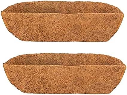 HHTHH 4 pcs Trough Coco Liner 24 inch Wall Planter Replaceable Coco Liner for Window Box, Fence Flower Baskets