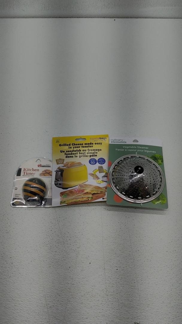 bumblebee kitchen timer 1ea. - non-stick toastabags Toaster Bags 2pk - vegetable steamer 1ea.