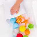 Ubbi Freestanding Bath Toy Organizer Bath Caddy with Removable Drying Rack Bin and Scoop for Toddlers and Baby, Gray