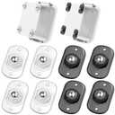 Honoson 8 Pcs Self Adhesive Caster Wheels Appliance Rollers Appliance Sliders for Kitchen 360° Swivel Universal Wheel Mini Small Kitchen (Clear Black White with 1 Steel Ball Style)