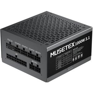 MUSETEX PC Power Supply 1000W, Full Modular ATX Power Supply, ATX 3.1 & PCIE 5.0 Gaming Power Supply, 105°C-Main Capacitors, With 12V-2x6 Cable, 140mm Ultra Quiet Cooling Fan, PC PSU, (Black) (MU1000)
