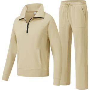 YSENTO Women's Jogging Suits Outfits 2 Pieces Travel Clothes Tracksuits Sweat Suits Lounge Sets Matching Set (Large, Grey Coffee)