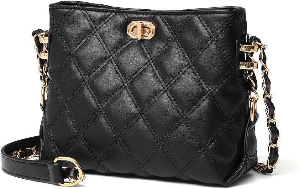 Small Crossbody Bags for Women Purses Fashion Leather Lightweight Handbags Shoulder Bag,  Black
