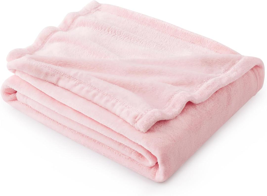 Bedsure Fleece Throw Blanket Pink - 300GSM Valentines Blankets for Couch, Sofa, Bed, Soft Lightweight Plush Cozy Throws for Toddlers, Girls (Throw (50" x 60"))