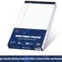 Woodlake Legal Pads 8.5 "x 14" – 6‑Pack, Wide Ruled, Premium White Paper Pad No ink Bleed, Micro‑Perforated Writing Pads,50 Sheets, Legal Size Note pads for School, Office & Home, Made in USA