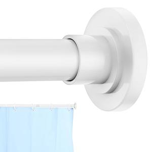 CorkLatta White Shower Curtain Rod 31 to 80 Inch,1 Inch Diameter Adjustable Spring Tension Stainless Steel Telescoping Rod,Easy Install,No Rust