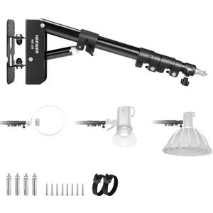 NEEWER Ring Light Wall Mount Boom Arm, 22"-46"/55-116cm 180 Swivel Triangle Light Wall Mounting for Photography Strobe Monolight Softbox Umbrella Reflector, Aluminum Alloy, 6.6lb/3kg Capacity, WB-100