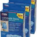 Carex Commode Liners, 21 Liners - Fits Most Commodes, with Absorbent Powder, Holds 2 Quarts Liquid, Disposable - 7 Toilet Liners/Box, Pack of 3