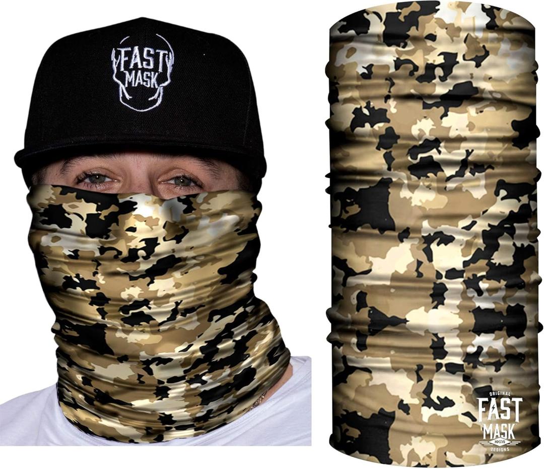 4 x Tubular Bandanas With Face Shielding Protection Unisex - Camo (Brown)