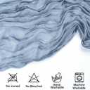 6 Pack Dusty Blue Cheesecloth Table Runner 35x120 Inch Gauze Rustic Boho Table Runner 10FT Cheese Cloth for Spring Wedding Decor Birthday Party Bridal Baby Shower Table Decoration