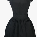 Petite Maid Ruffle Retro Apron Kitchen Cooking Cleaning Fancy Dress Cosplay Costume,L