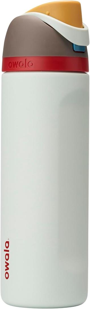 Owala FreeSip Insulated Stainless Steel Water Bottle with Straw for Sports, Travel, and School BPA-Free Sports Water Bottle, 32 oz, Boneyard | Insulated, with Straw, for Sports, Travel, and School, BPA-Free