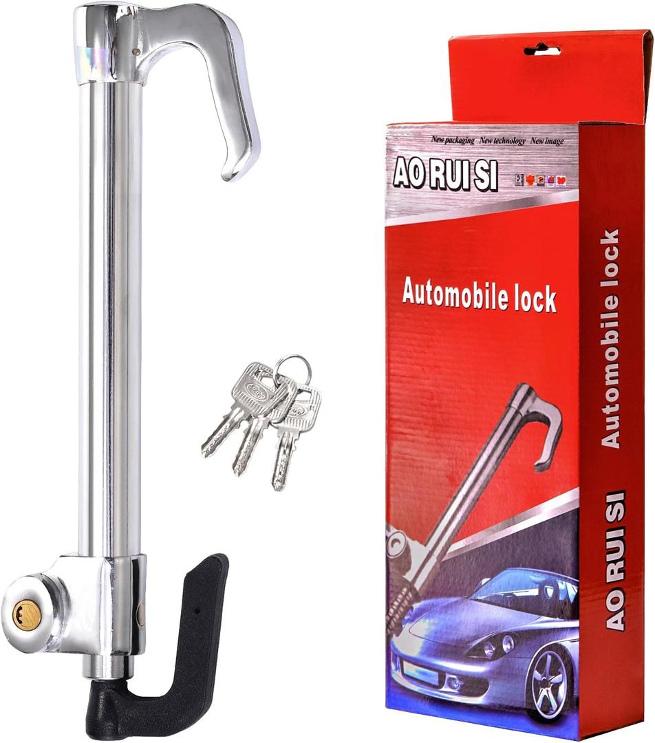 Elsjoy Steering Wheel to Brake Lock with Keys, Anti-Theft Car Locking Device Universal Vehicle Security Lock for Truck, SUV, Van