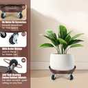 11 Inch Plant Caddy with Wheels Heavy Duty, 260 lbs Capacity, 4 Swivel Casters (2 Locking), Steel Rolling Plant Stand, High-Strength Rust-Proof Steel