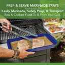 Tovolo Steak Marinating Container Large Grill Marinade and Prep Tray Set for Meat Veggies Burgers, Dishwasher Safe BBQ Marinating Tray with Cover for Thawing Prepping or Serving 17x10.5 in