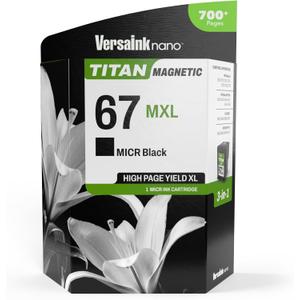 HP 67 MXL Titan-Magnetic (MICR 3-in-1) Black Ink Cartridge Replacement of HP 67 and 67 XL, Works with HP DESKJET 2723,2734,2755,2855,4133,4155,4255, Envy 6055,6075,6455,6475