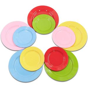 POSATE 60PCS Colorful Disposable Plastic Plates, Heavy Duty Plates for Wedding/Party, 30PCS Dinner Plates 10.25 and 30PCS Dessert/Salad Plates 7.5, Colorful Plates for Party Event
