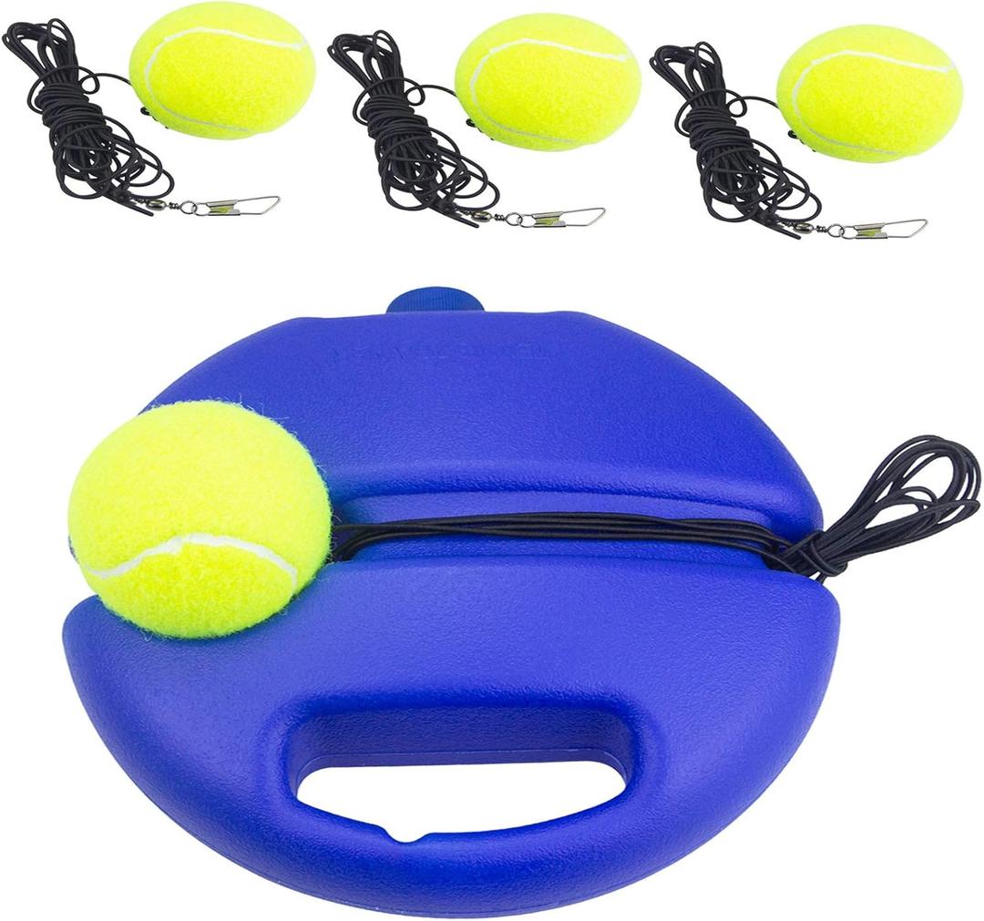 Tennis Rebound Ball & Trainer Kit with 4 Balls & 4 Elastic Ropes for Beginners, Kids & Adults